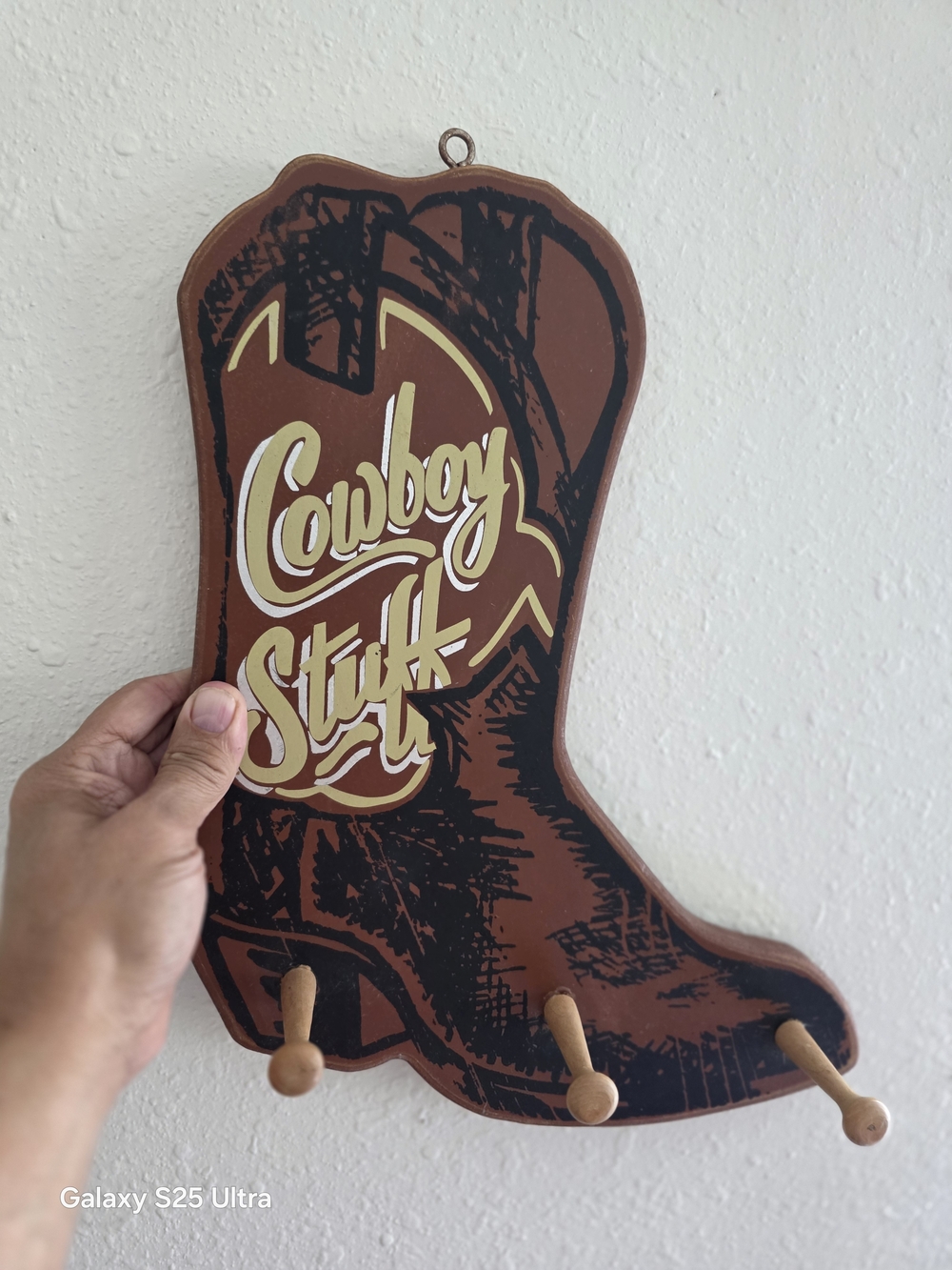 Cowboy Stuff Western Boot Wall Hook - Brown
